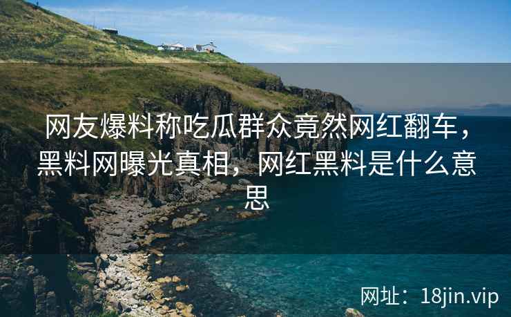 网友爆料称吃瓜群众竟然网红翻车，黑料网曝光真相，网红黑料是什么意思