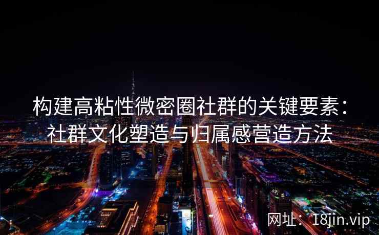 构建高粘性微密圈社群的关键要素：社群文化塑造与归属感营造方法