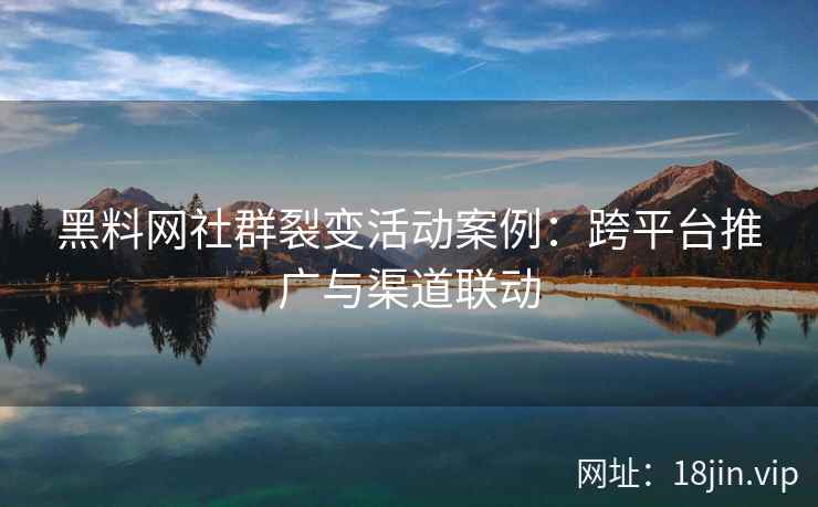 黑料网社群裂变活动案例：跨平台推广与渠道联动