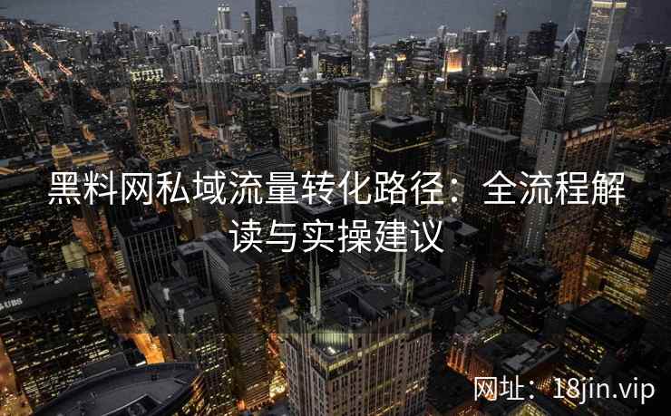 黑料网私域流量转化路径：全流程解读与实操建议