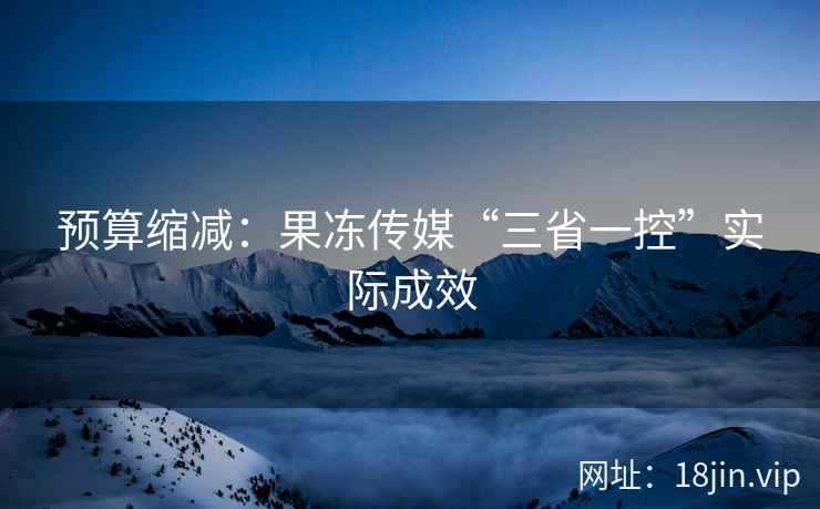 预算缩减：果冻传媒“三省一控”实际成效